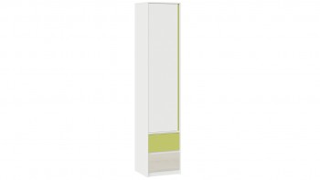 Шкаф для белья комбинированный «Сканди» Дуб Гарден/Белый/Зеленый в Оби - ob.mebel54.com | фото