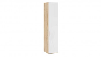 Шкаф для белья с 1 глухой дверью «Эмбер» Яблоня Беллуно/Белый глянец в Оби - ob.mebel54.com | фото