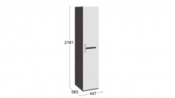 Шкаф для белья с 1-ой дверью «Фьюжн» Белый глянец/Венге Линум в Оби - ob.mebel54.com | фото