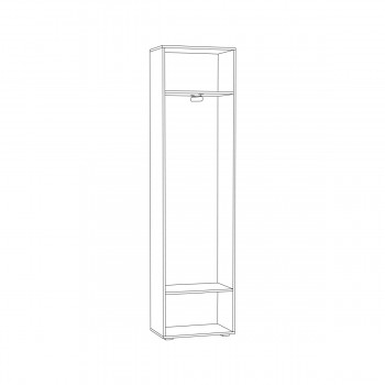 Шкаф для одежды 08.122 Лайн (Дуб серый CRAFT K 002 PW, белый глянец ПВХ) в Оби - ob.mebel54.com | фото
