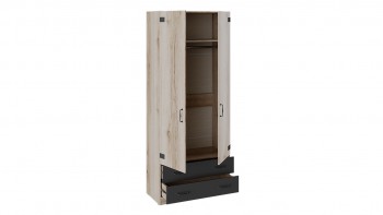 Шкаф для одежды комбинированный «Окланд» (Фон Черный/Дуб Делано) в Оби - ob.mebel54.com | фото