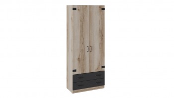 Шкаф для одежды комбинированный «Окланд» (Фон Черный/Дуб Делано) в Оби - ob.mebel54.com | фото
