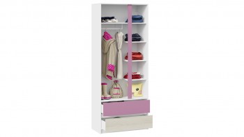 Шкаф для одежды комбинированный «Сканди» Дуб Гарден/Белый/Лиловый в Оби - ob.mebel54.com | фото