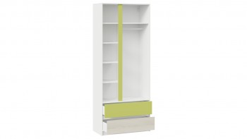 Шкаф для одежды комбинированный «Сканди» Дуб Гарден/Белый/Зеленый в Оби - ob.mebel54.com | фото