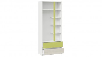 Шкаф для одежды комбинированный «Сканди» Дуб Гарден/Белый/Зеленый в Оби - ob.mebel54.com | фото