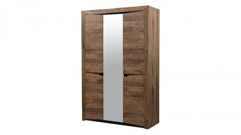 Шкаф для одежды "Лючия" (3-х дв.) (кейптаун/зеркало) в Оби - ob.mebel54.com | фото