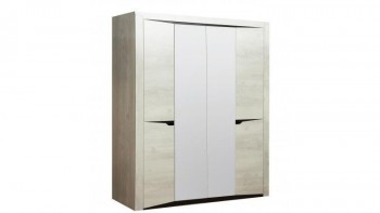 Шкаф для одежды "Лючия" (4-х дв.) (венге / белый) в Оби - ob.mebel54.com | фото