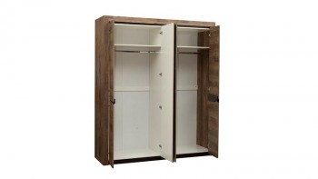Шкаф для одежды "Лючия" (4-х дв.) ( венге/зеркало) в Оби - ob.mebel54.com | фото