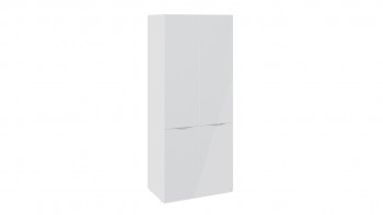 Шкаф для одежды с 2 дверями со стеклом «Глосс» (Белый глянец/Стекло ) в Оби - ob.mebel54.com | фото