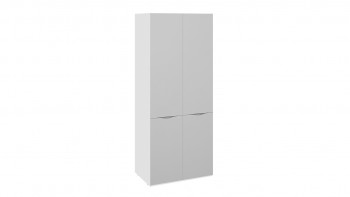 Шкаф для одежды с 2 зеркальными дверями «Глосс» (Белый глянец) в Оби - ob.mebel54.com | фото