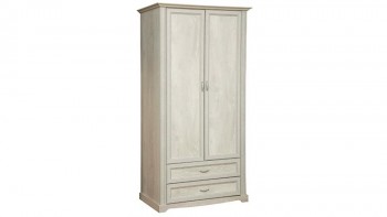 Шкаф для одежды "Сохо" (бетон пайн белый/2 ящика/зеркало) в Оби - ob.mebel54.com | фото