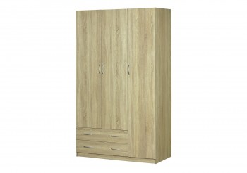 Шкаф для платья и белья 3-х дверный без зеркала Дуб Сонома в Оби - ob.mebel54.com | фото