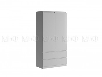 Шкаф двухстворчатый Челси комбинированный (Белый/Белый глянец) в Оби - ob.mebel54.com | фото