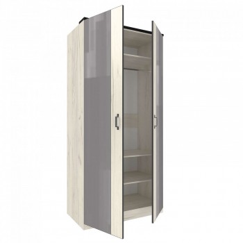 Техно ЛД 678.130.000.007 Шкаф 2-хстворчатый с комбинированными дверями (Дуб Крафт белый/Серый шифер) в Оби - ob.mebel54.com | фото