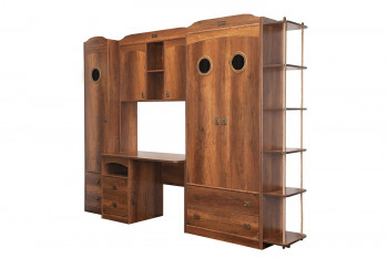 Шкаф комбинированный для одежды «Навигатор» (Дуб Каньон) в Оби - ob.mebel54.com | фото