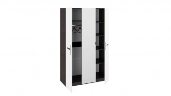 Шкаф комбинированный с 3-мя дверями «Фьюжн» Белый глянец/Венге Линум в Оби - ob.mebel54.com | фото