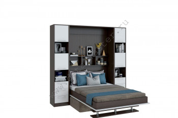 Шкаф-кровать с диваном БЕЛА с полкой ножкой в Оби - ob.mebel54.com | фото
