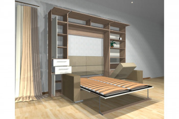 Шкаф-кровать с диваном Каролина в Оби - ob.mebel54.com | фото