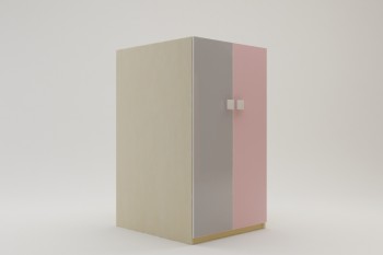 Шкаф под кровать второго яруса Грэйси (Розовый/Серый/корпус Клен) в Оби - ob.mebel54.com | фото
