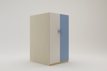 Шкаф под кровать второго яруса Скай (Синий/Белый/корпус Клен) в Оби - ob.mebel54.com | фото