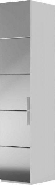 Шкаф ШР-1 зеркало, левый, Вива (Белый/Белый глянец/Платина) в Оби - ob.mebel54.com | фото