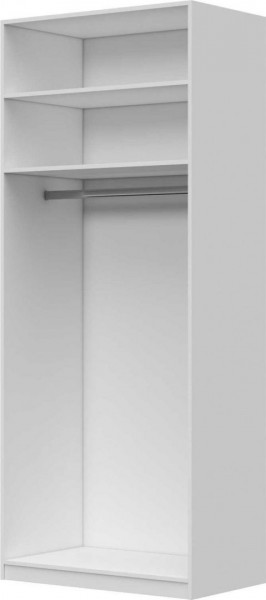 Шкаф ШР-2 без зеркал, Вива (Белый/Белый глянец/Платина) в Оби - ob.mebel54.com | фото