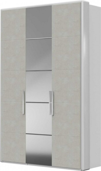 Шкаф ШР-3 зеркало, Вива (Белый/Белый глянец/Платина) в Оби - ob.mebel54.com | фото