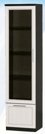 Шкаф средний с ящиком и стеклодверью ДЛЯ ГОСТИНОЙ ШСЯС-450 Венге/Дуб выбеленный в Оби - ob.mebel54.com | фото