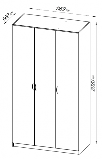 Шкаф трехдверный Пегас белый в Оби - ob.mebel54.com | фото