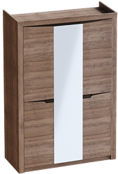 Шкаф трехдверный Соренто Дуб стирлинг/Кофе структурный матовый в Оби - ob.mebel54.com | фото