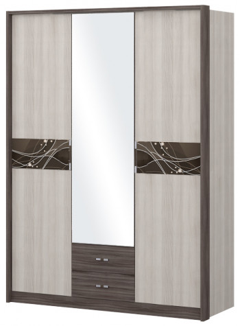 Шкаф трехстворчаты с зеркалом Шк68.1 Николь в Оби - ob.mebel54.com | фото