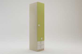 Шкаф угловой (секция с ящиками) Эппл (Зеленый/Белый/корпус Клен) в Оби - ob.mebel54.com | фото