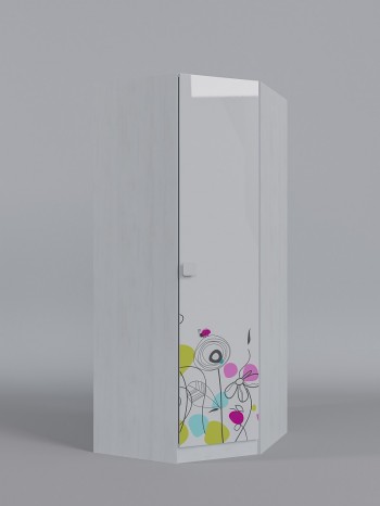 Шкаф угловой Флёр угловая секция (Белый/корпус Выбеленное дерево) в Оби - ob.mebel54.com | фото