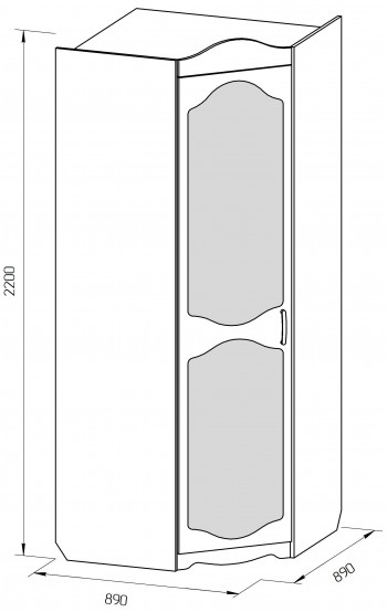 Шкаф угловой Иллюзия 99 Серый в Оби - ob.mebel54.com | фото