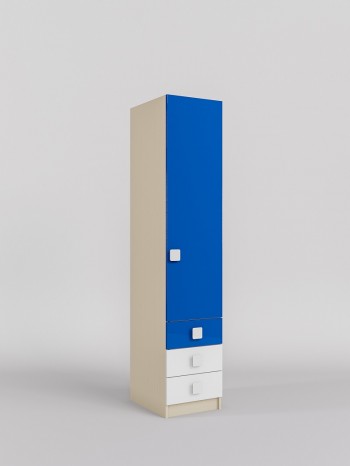 Шкаф угловой (секция с ящиками) Скай люкс (Синий/Белый/корпус Клен) в Оби - ob.mebel54.com | фото