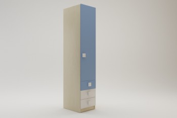 Шкаф угловой (секция с ящиками) Скай (Синий/Белый/корпус Клен) в Оби - ob.mebel54.com | фото