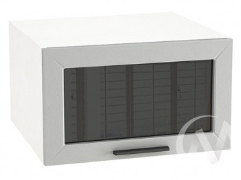 Шкаф верхний Глетчер ШВГС 610 (Гейнсборо силк/белый/горизонт/стекло) в Оби - ob.mebel54.com | фото