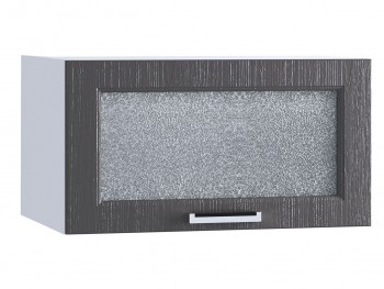 Шкаф верхний горизонтальный со стеклом 610, ШВГС 610 (Клен серый/корпус белый) в Оби - ob.mebel54.com | фото
