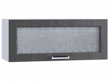 Шкаф верхний горизонтальный со стеклом 800, ШВГС 800 (Клен серый/корпус белый) в Оби - ob.mebel54.com | фото