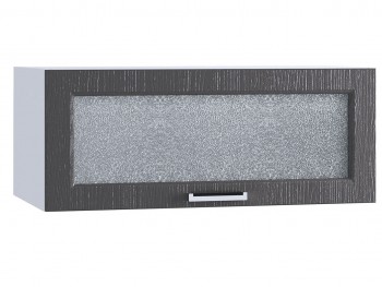 Шкаф верхний горизонтальный со стеклом 810, ШВГС 810 (Клен серый/корпус белый) в Оби - ob.mebel54.com | фото