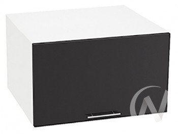 Шкаф верхний Валерия-М ШВГ-610 (Черный металлик/Белый/горизонтальный/глубокий) в Оби - ob.mebel54.com | фото