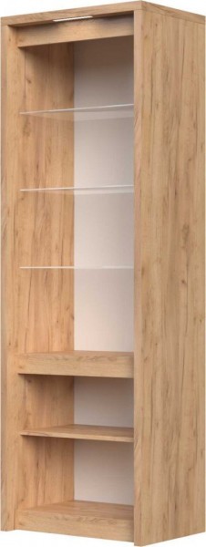 Шкаф витрина 1-дв,ЛЕВЫЙ Сицилия (Золотой/Белый Матовый) в Оби - ob.mebel54.com | фото