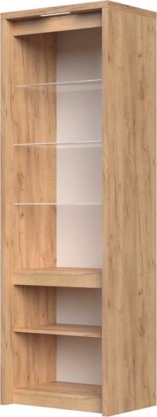 Шкаф витрина 1-дв,ПРАВЫЙ Сицилия (Золотой/Белый Матовый) в Оби - ob.mebel54.com | фото