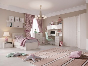 Спальный гарнитур для детской Элана Бодега белая в Оби - ob.mebel54.com | фото