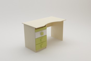 Стол (столешница с выемкой) Эппл (Зеленый/Белый/корпус Клен) в Оби - ob.mebel54.com | фото