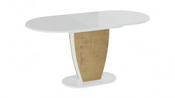 Стол обеденный «Монреаль» Тип 1 (Белый глянец/Бунратти) в Оби - ob.mebel54.com | фото