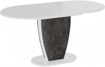 Стол обеденный «Монреаль» Тип 1 (Белый глянец/Моод темный) в Оби - ob.mebel54.com | фото