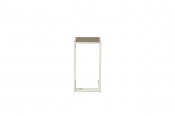 Стол приставной Скандик 42.24 (со стеклом) (металл: белый) в Оби - ob.mebel54.com | фото