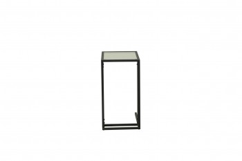 Стол приставной Скандик 42.24 (со стеклом) (металл: черный) в Оби - ob.mebel54.com | фото