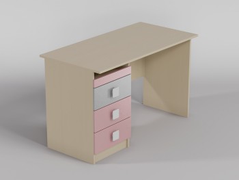 Стол (прямая столешница) Грэйси (Розовый/Серый/корпус Клен) в Оби - ob.mebel54.com | фото